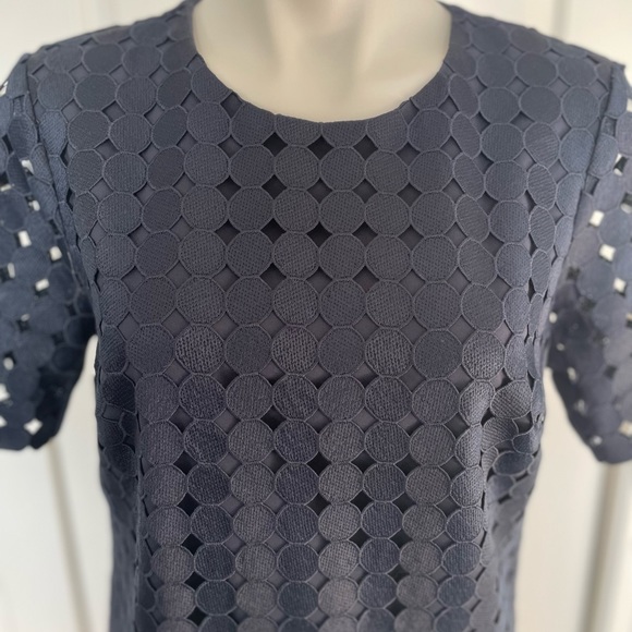 Banana Republic Navy Shift Dress Embroidery Overlay - Picture 4 of 9